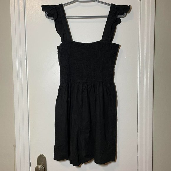 MADEWELL Linen-Blend Lucie Smocked Romper size 10 - Picture 7 of 8